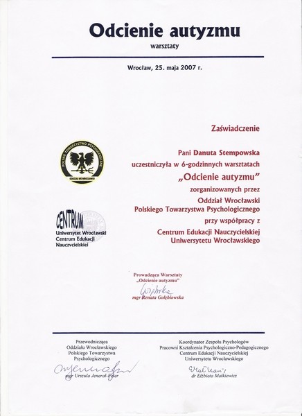 Autyzm 2007 Wrocław PTP