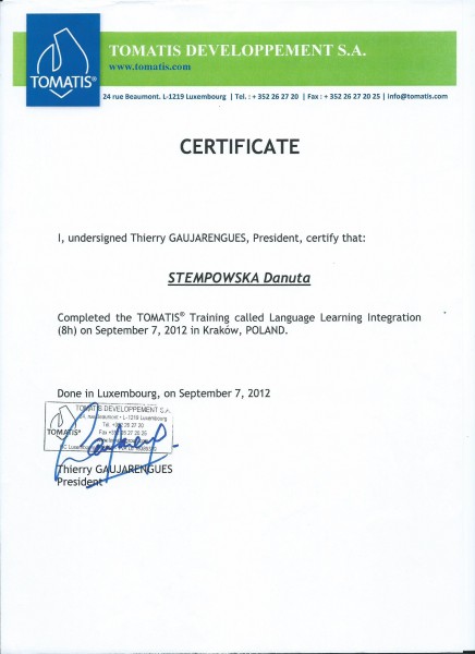 Tomatis 2012 Kraków Language Interation