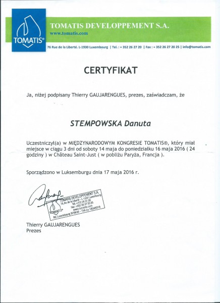 Tomatis 2016 Francja Kongres Stempowska