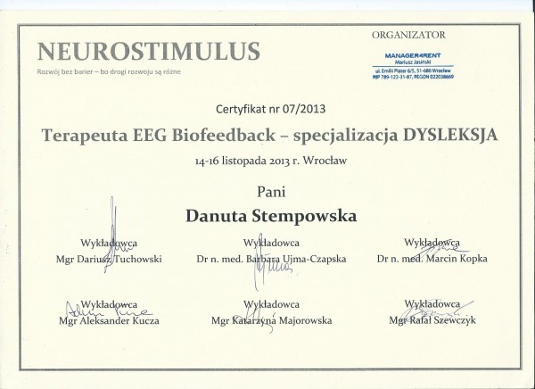 EEG BFB 2013 Wrocław dr Ujma-Czapska